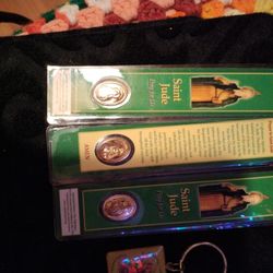 ( Vintage Catholic) 4 Guardian Angel Keychains 1Three St Jude Bookmarks One Pocket Statue