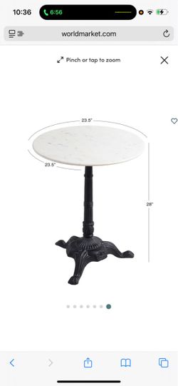 World market marble side table