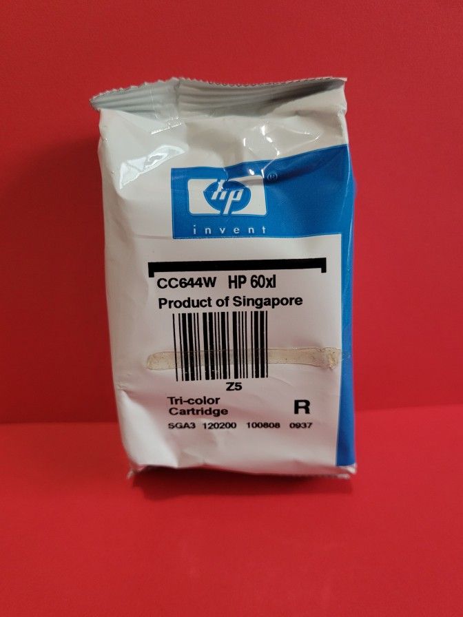 HP 60XL TRI COLOR Printer Ink Cartridge CC644W is a genuine OEM NEW