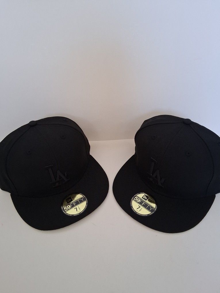 LA DODGERS ( 2 PC ) NEWERA59FIFTYCAPSIZE7 3/8 ( BRANDNEWPRICEISLOWEST ))