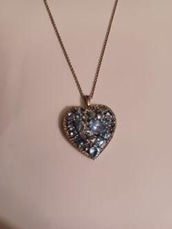 Sterling silver Necklace With blue Gems