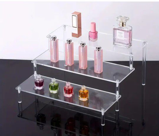 1pc Transparent Jewelry And Cosmetic Display Rack - Detachable Shelf For Doll Clay Figurines And Makeup Organization