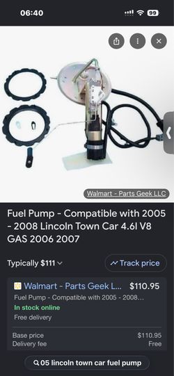Lincoln town car fuel pump 2005-2008