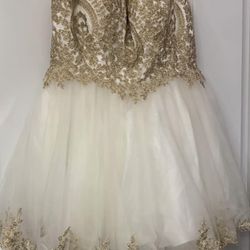 short white and gold dress