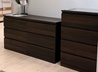 IKEA Dark Brown Dresser Set – 6 Drawer + 4 Drawer Chest