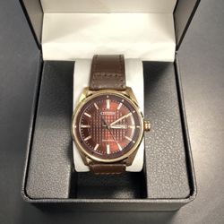 Men’s Citizen Eco-Drive Brown Leather Band Watch 