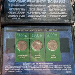 3 Centuries American nickels 