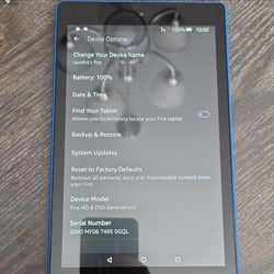 Amazon Fire HD 8 (7th Gen) 16GB Blue 8" Tablet, 1.5GB RAM, Wi-Fi