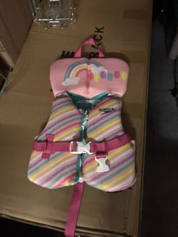 Speedo Toddler Life Jacket – Pink Rainbow Design