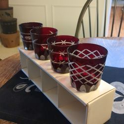 4 Bohemian Glass Votives From Pottery Barn