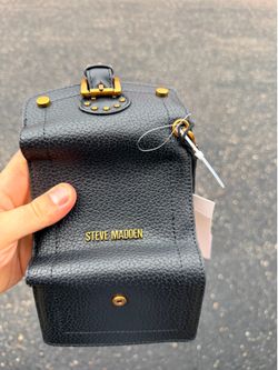 Steve Madden black wallet gold hardware