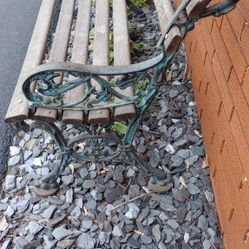 Cast Iron Patio Porch Loveseat Bench Swan Arms 