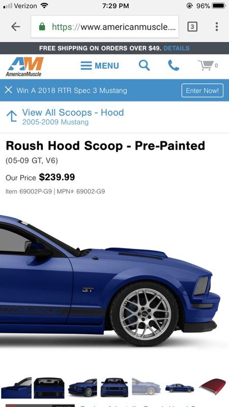 Roush Mustang hood scoop and louvers!