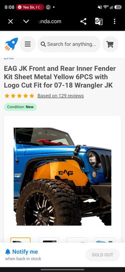 Jeep Wrangler Inner Fender Kit