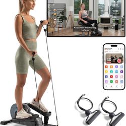 Smart Mini Elliptical – Low-Impact Cardio, Quiet Magnetic Resistance (8 Levels), Compact for Home or Office, LCD Display, Bluetooth SunnyFit App Compa