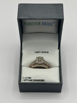 10k Rose Gold 1CTTW Flower Cluster Bridal Set