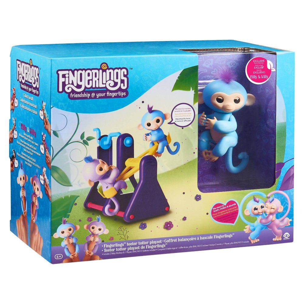 Fingerlings Playset – See-Saw with 2 Interactive Monkey Toys