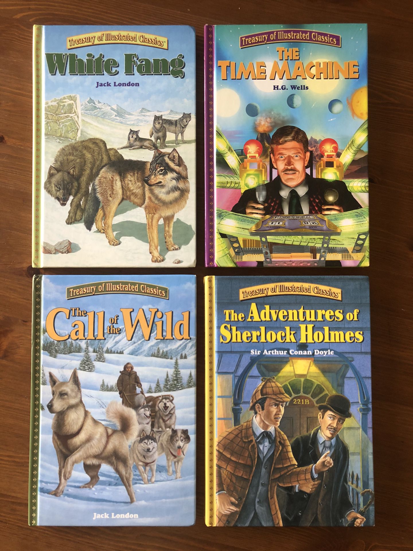 📚 NEW Treasury of Illustrated Classic Books White Fang Sherlock Holmes Stories🕵️‍♂️