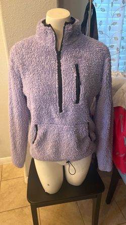 Lavender Sherpa Quarter-Zip Pullover