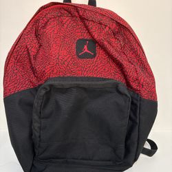 Jordan Backpack Red Black Elephant Print
