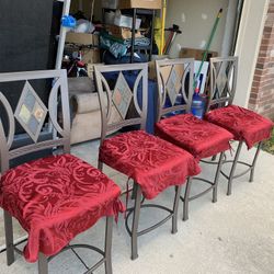 4 High Cafe Style Metal Chairs