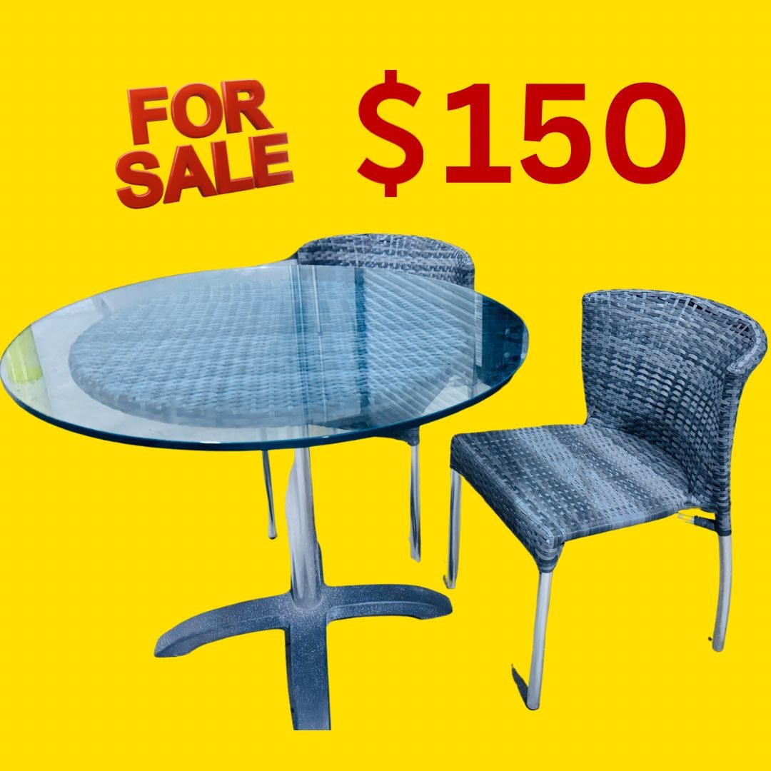 Gerald Gray 3-Piece Patio Set w/10mm Glass Top | El Dorado Furniture