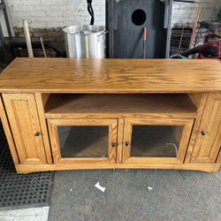 Wooden TV Entertainment Stand – $30