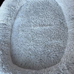 Human Dog Bed - 71"x45"x12" Fits You & Pets, Washable Faux Fur, Orthopedic - Grey