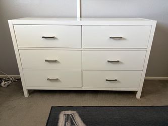 White 6-Drawer Double Dresser