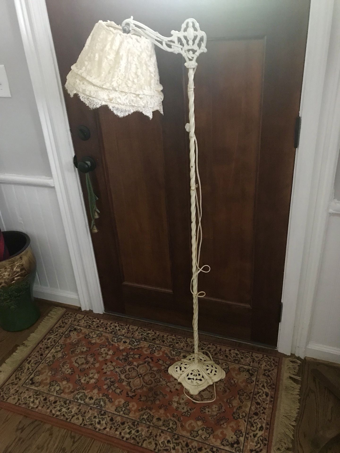 Victorian Heavy Iron Lamp Antique