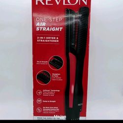 Revlon One-Step Air Straight 2-in-1 Dryer & Straightener Black 6-Heat Settings.  