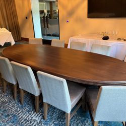 Oversized Solid Wood Oval Dining Or Conference Table – Seats 10 – 124” Long