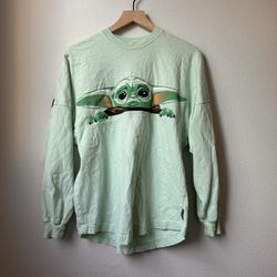 Disney Star Wars The Mandalorian Baby Yoda Spirit Jersey Green Size XS