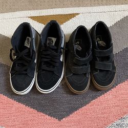 Boys Vans Size 13- Black And Brown Soles