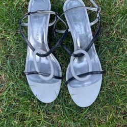 Marc Fisher Black, And White Sandals