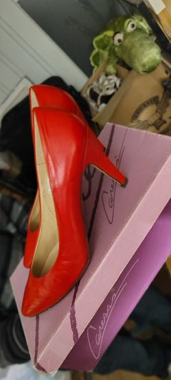 Caressa Red Leather Pumps