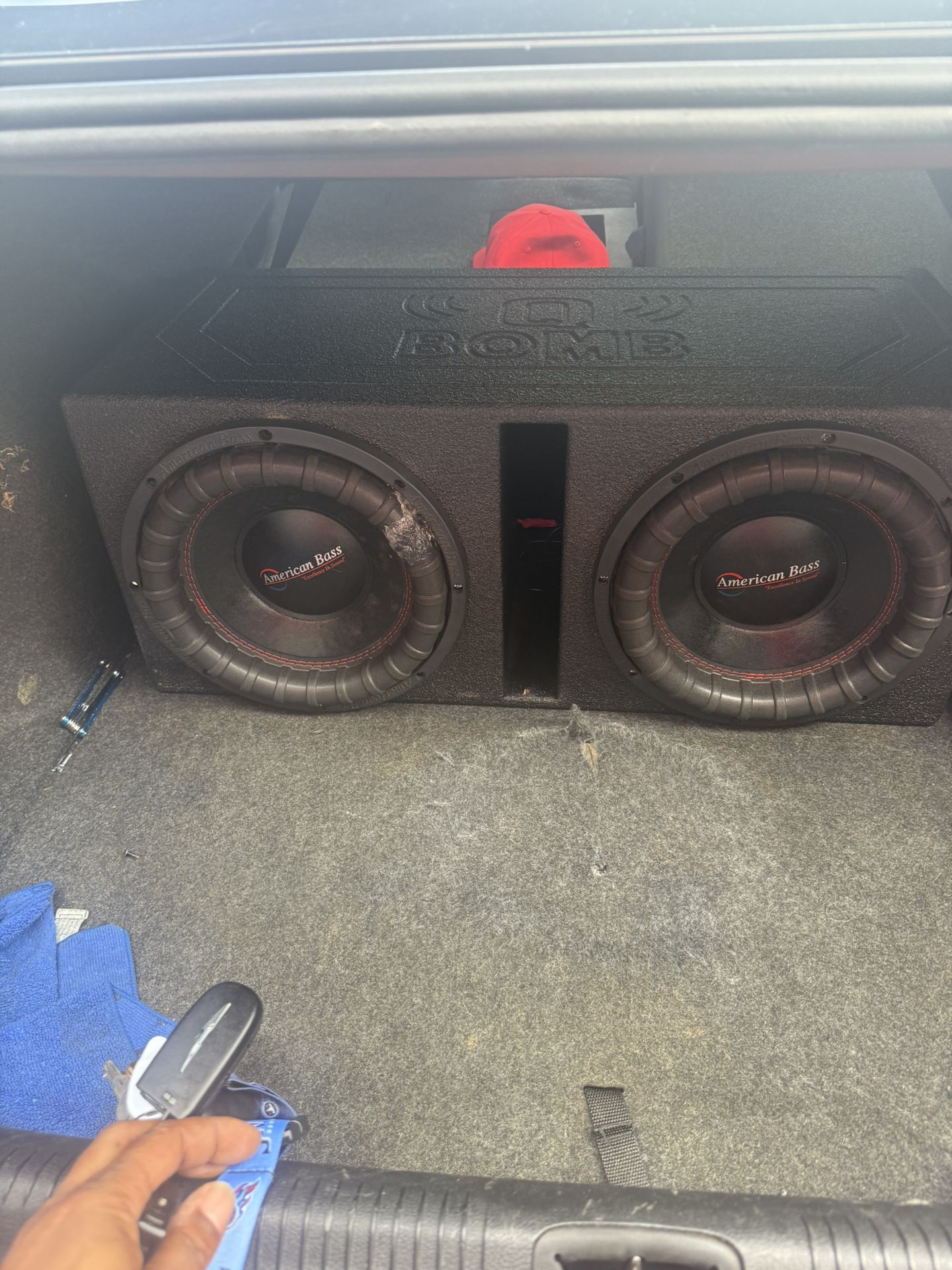 2 American Bass Subs With 1500 Watt Amp