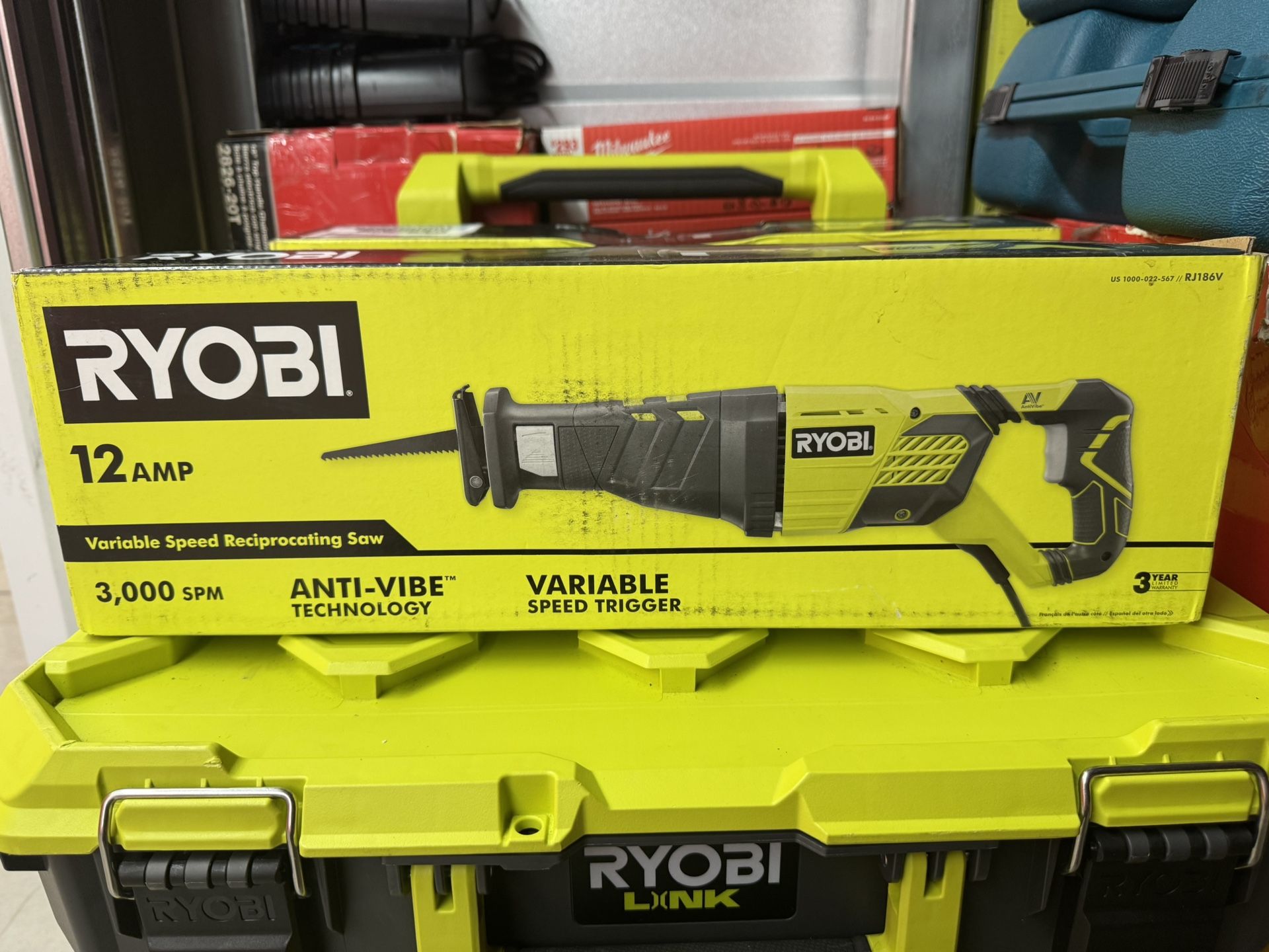 RYOBI 12 Amp Corded Reciprocating Saw with Blade and Variable Speed Trigger