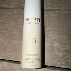 New: Sonrei Clearly Zinq Tinted Hydrating Facial SPF 35 + Growth Factor Sunscreen Gel
