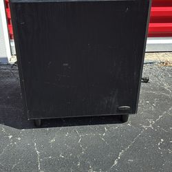 JENSEN JS1000 Black Wired RCA Cube Subwoofer-