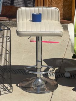 Adjustable Bar Stool with Chrome Base