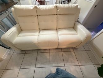 white leather couch