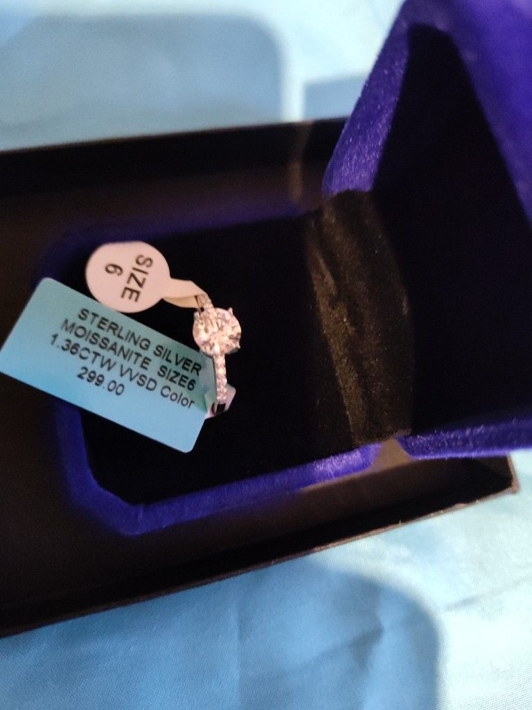 Size 6 Solitaire Moissanite Ring