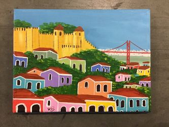 Hand Painted Canvas Painting from Portugal