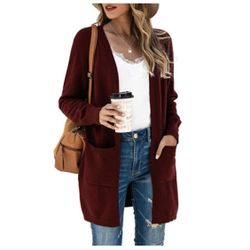 Draped Kimono Cardigan Long Sleeve Casual Sweater
