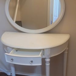 Mesa Media  luna Con espejo 