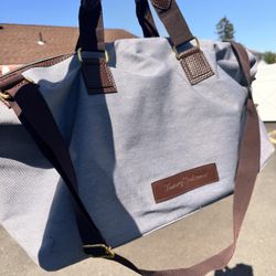 BRAND NEW Tommy Bahama blue denim overnight weekend Duffel bag. 