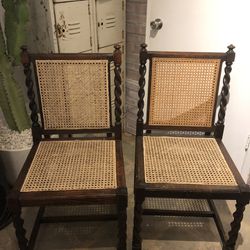 Set Of 4 Antique Cane Chairs