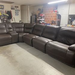 6 Piece Espresso Reclining Sectional (obo)