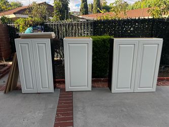 3 kitchen/storage wall cabinets